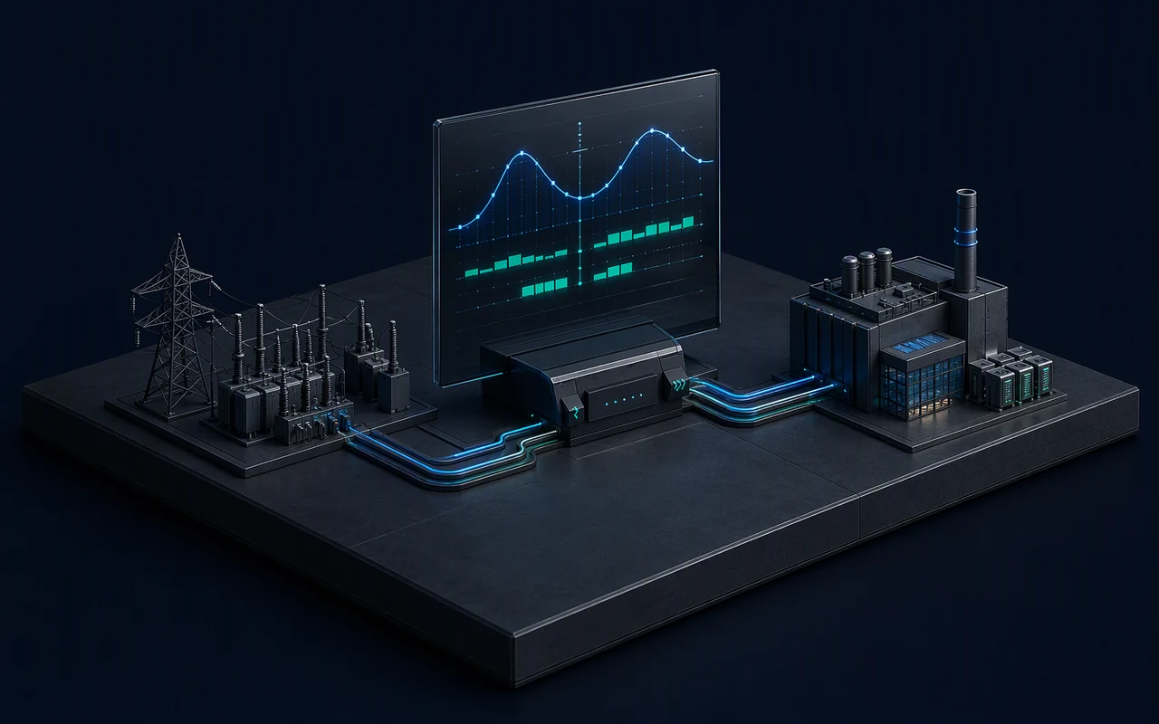 3D scene of power retail services