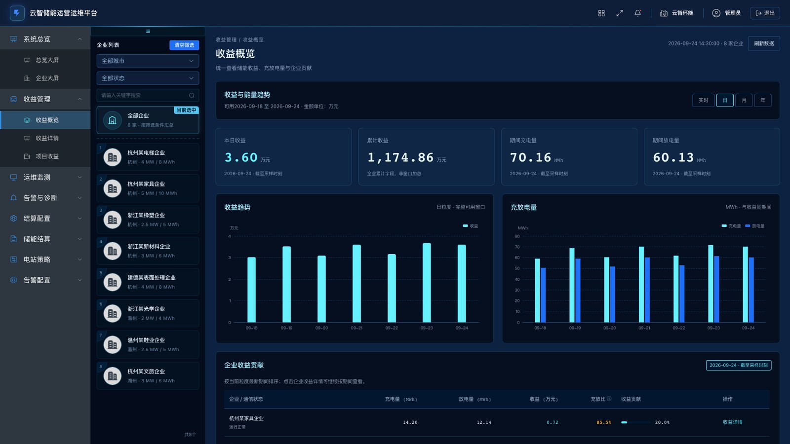 Storage revenue overview